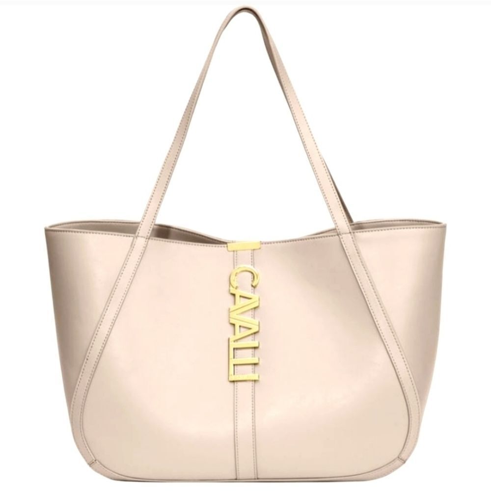Cavalli Class Cream Tote Bag